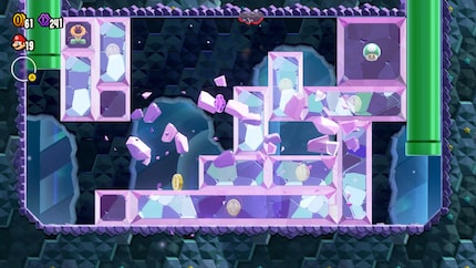 Ici, Mario se cache dans le plafond.