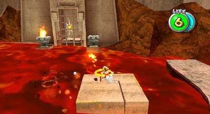 J'ai également dû résoudre de petits puzzles avec la Fleur de feu dans «Super Mario Galaxy».