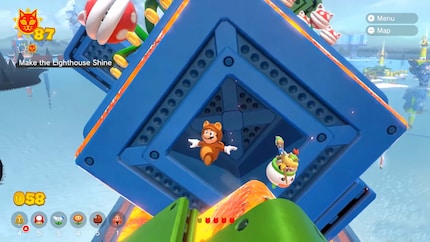 Le Mario Tanuki en lévitation.
