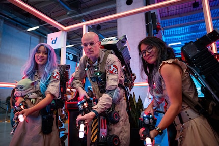 Die Ghostbusters und Grogu.