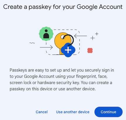 Der Login via Passkey ist in Sekundenschnelle aktiviert.