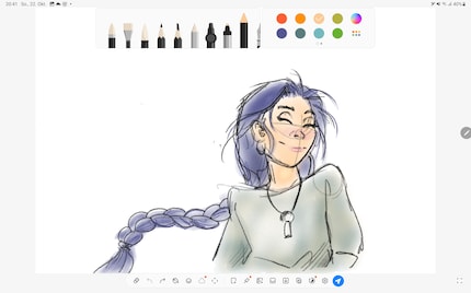 L'application «Penup» est préinstallée et vous invite à dessiner et à colorier des modèles.