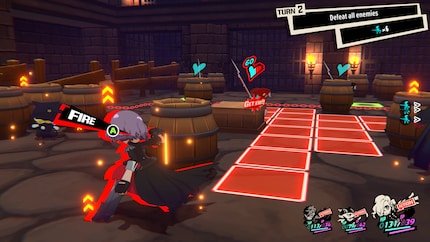 Characters can take shelter behind barrels.