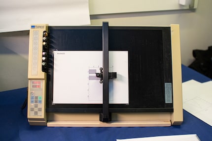 Der Plotter zeichnet vor sich hin.