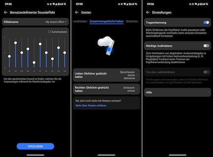 Égaliseur, personnalisation des commandes et options de détection de port et de latence audio