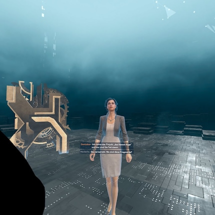 Die Abstergo-Cloud: Hier wirst du für deinen Auftrag gebrieft.