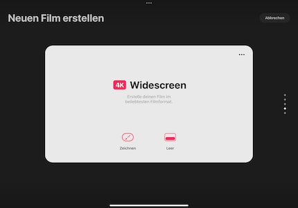Beginne dein eigenes Projekt mit der Auswahl der Grösse.