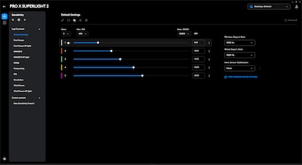 In the Logitech G Hub, you can change the CPI settings, among other things.