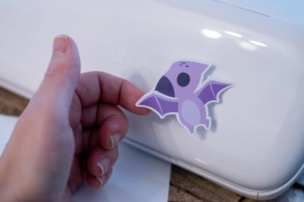 Il dinosauro colorato si adatta perfettamente alla noiosa Cricut Joy Xtra bianca.