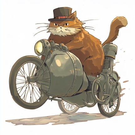 Cooler Kater im Anime-Stil.