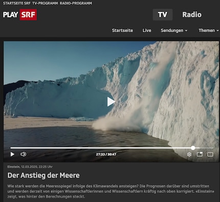 Les séquences de Forster montrant l’effondrement d’un glacier atterrissent dans une émission de la SRF sans qu’on l’en ait informé.