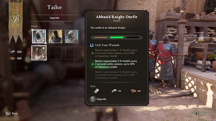 An upgrade is available! However, the armour I found in a cave hours ago is much stronger (and it looks cooler). «Assassin's Creed: Mirage» wouldn't need crafting.