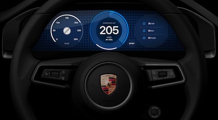 L'arrière-plan du tableau de bord de Porsche imite le motif «Pepita» des revêtements de siège de Porsche.