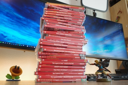 Ma collection physique de jeux Switch.