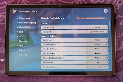 Il tablet raggiunge i suoi limiti durante il gaming.