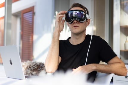 The Vision Pro is compact for its performance, but it still looks like a pair of ski goggles.