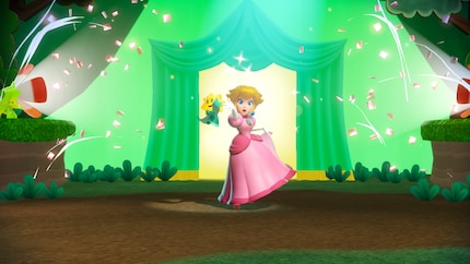Non è così facile muoversi con la gonna di Peach.