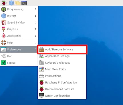 Vous pouvez ici installer ou désinstaller des logiciels sous Raspberry Pi OS parmi un large solde