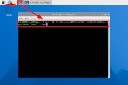Pour installer des applications Pi, ouvrez le terminal, tapez la commande et validez par Entrée.