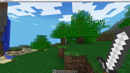 «Minecraft» sur un téléviseur 85 pouces, je le connais déjà sur Playstation. Néanmoins, je suis impatient de découvrir l'édition Pi du jeu.