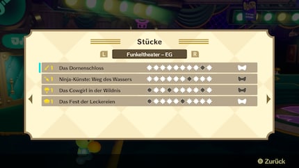 In der Übersicht sehe ich, welche Level ich nochmals machen muss, um alle Funkelsterne oder Schleifen zu finden.