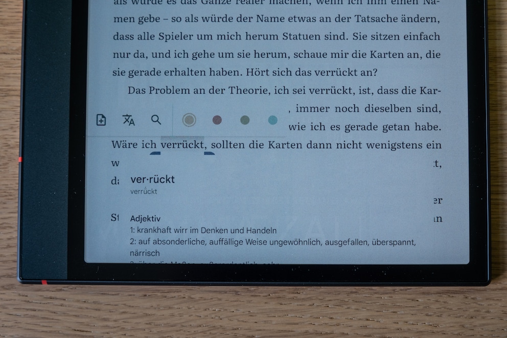 Der Text ist angenehm zu lesen. Und der E-Reader lässt auch Bearbeitungen zu.