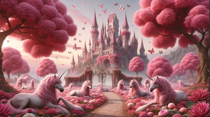 La versione di partenza, un paesaggio fatato con un castello e unicorni, è troppo kitsch. La voglio modificare.