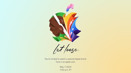 Die Einladung zum Event ist farbenfroh. Der Pencil räumt jegliche Zweifel aus: Am 7. Mai kommen die neuen iPads.