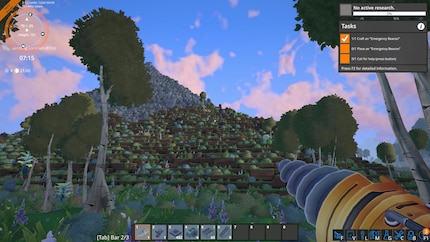 Construction en blocs : je peux casser et reconstruire ce genre de montagne si je le souhaite.