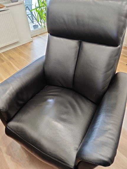 My throne: when I need a break, I can recline the back and put up the footrest.