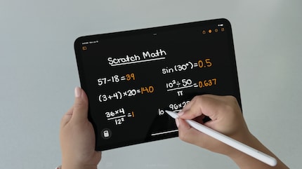 La calculatrice a fait son entrée sur l'iPad - et fonctionne également via l'écriture manuscrite.
