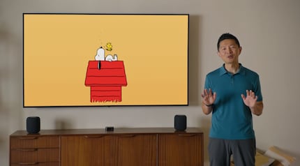 Snoopy apparaît sur demande lorsque vous venez de mettre un film en pause sur AppleTV+.