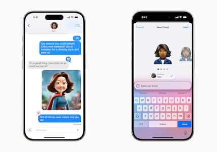 Genmojis (rechts) und Bilder aus dem Image Playground (links) sehen eher nach einer lustigen Spielerei als nach einem mächtigen kreativen Tool aus.