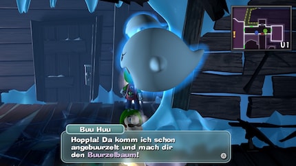Diesen und weitere Sprüche gibt es als Belohnung, wenn ich einen der versteckten Buu Huus finde. Bonus: Ich weiss auch direkt, dass ich in der entsprechenden Mission nicht mehr nach den Plagegeistern suchen muss.