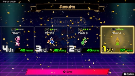 In party mode, there are often neck-and-neck races.