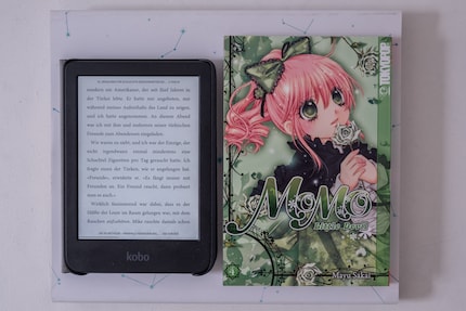 Instead of a physical paperback, I have up to 12,000 digital books with me on my Kobo Clara Colour.