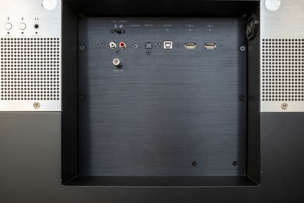 The tabletop usually conceals the ports.