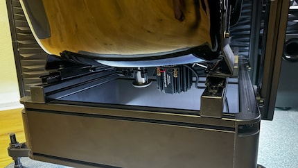A transducer provides haptic feedback while gaming.