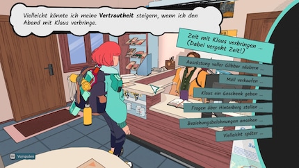 Es kommt meinen Eigenschaften natürlich gelegen, dass ich sie mit jeder Aktivität verbessere. Hier steigt meine Vertrautheit nach einem Abend mit dem Touristenführer Klaus.