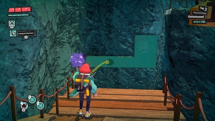 Mit Zaubern greife ich Gegner an oder löse in Dungeons Rätsel. Hier ziehe ich mit einem «Morgenstern» Glibbermasse in meine Richtung, um Plattformen zu erschaffen.