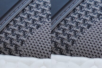 Canons Upscaling in Aktion: links das Originalbild mit 45 Megapixel, rechts das hochgerechnete mit 180 Megapixel (JPG, f/2.8, 1/6 s, ISO 100). Zum Vergrössern klicken.