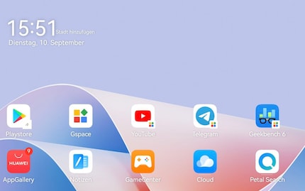 Die Gspace-Apps erkennst du an der kleinen bunten Ecke unten Rechts bei den Icons.