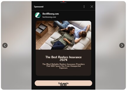Auf dem Handy erscheint die Werbung auch.