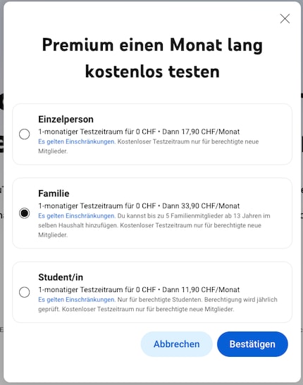 33.90 Franken im Monat sind schon eine Hausnummer.