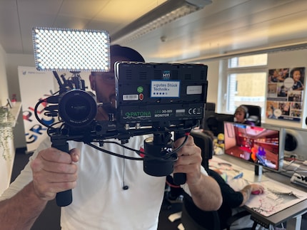 The cameraman at work.