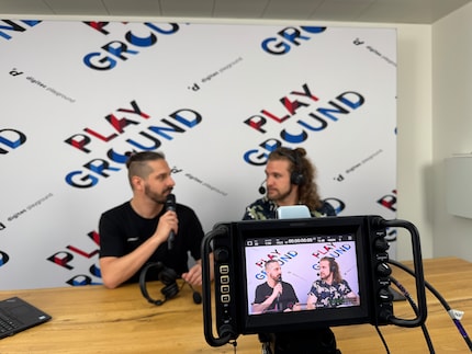 Andi (left) and Gardalus (right) commentating on the matches.