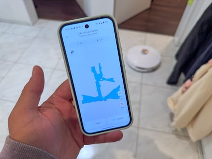 You can follow the robot when it scans your apartment via the app.