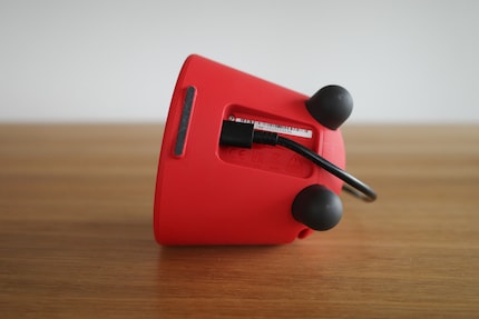The USB-C cable is well hidden.