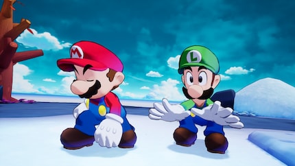 Beim Abschiessen auf eine Insel fällt Luigi regelmässig auf die Fresse, während Mario souverän landet. Die Animationen sind sehr gelungen.
