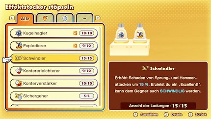 Effektstecker stelle ich mit «Konergie» her – sammelbaren Energiestücken, die ich beim Erforschen der Inseln finde.